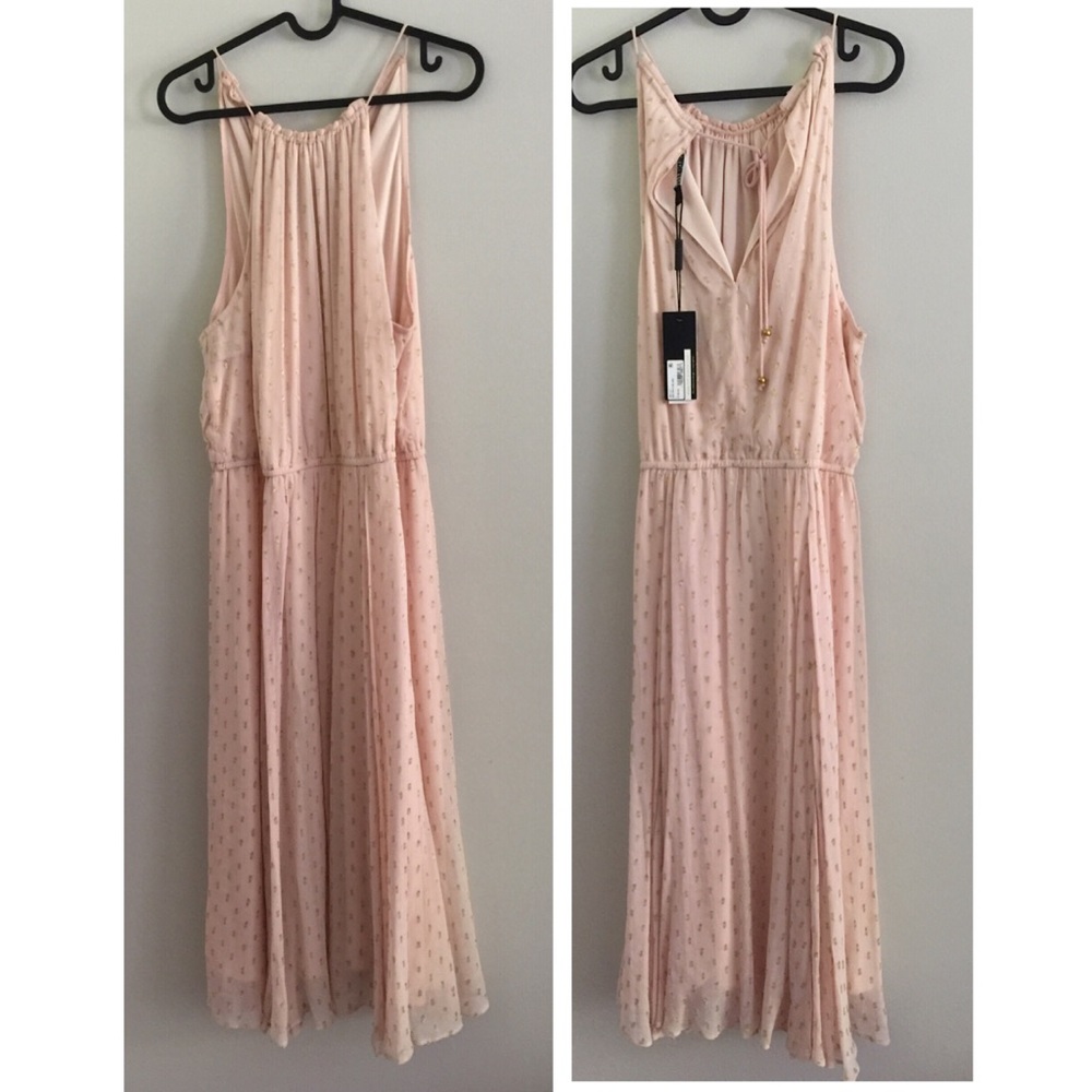 Anthropologie Blushed Metallic Halter Dress - Picture 4 of 8